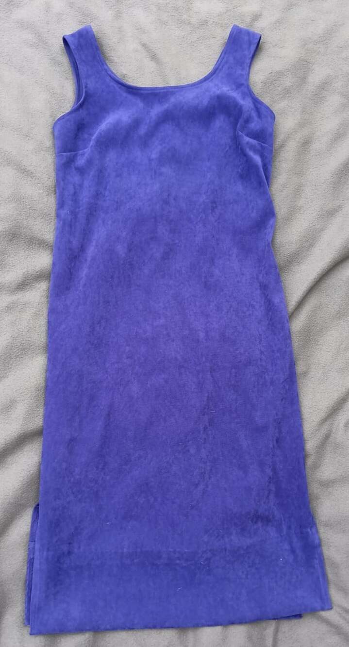 Vintage Faux Suede Purple Tank Dress Petite 4 Hemmed K Petite Soft Minimalist
